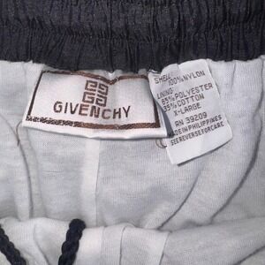 Vintage Givenchy Track Pants Mens XL Black Blue‎  Nylon Joggers 90s